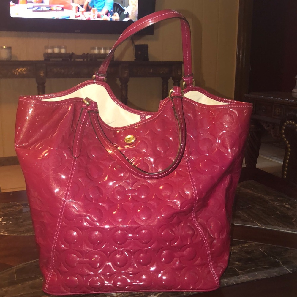 Large Fuchsia Coach Tote
